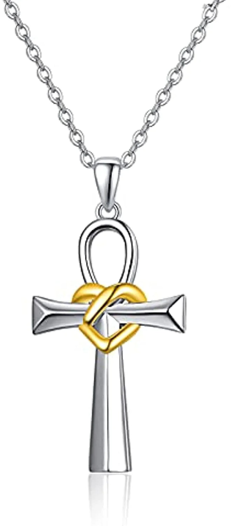 Ankh Corss Necklaces Necklace for Ashes 925 Sterling Silver Cremation Jewelry Memory Pendant